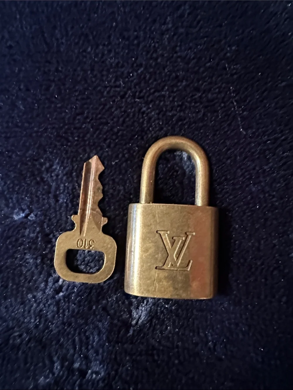 Louis Vuitton Gold Padlock and Key Accessory #310